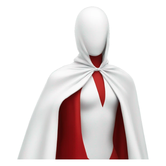 faceless white mannequin flying red cape without hood sticker