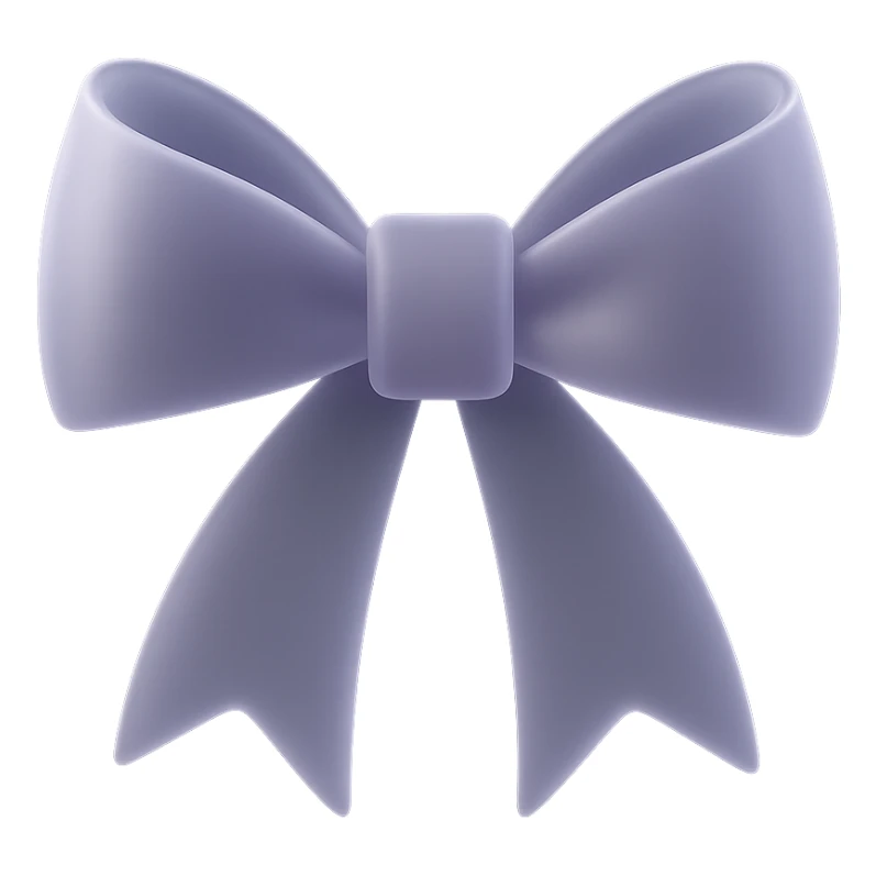 stylized lavender bow with gentle curves and matte glass effect sticker