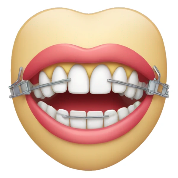 mouth with braces sticker