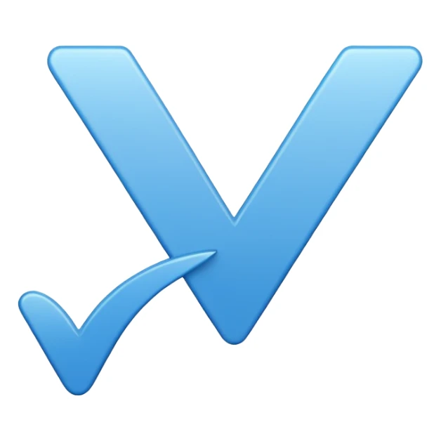 Verificación azul con un chulito blanco  que el emoji s|a sticker