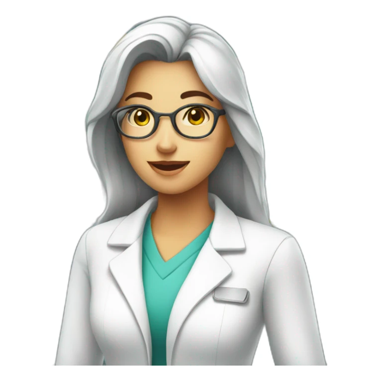 Chica trabajando en una farmacia sticker