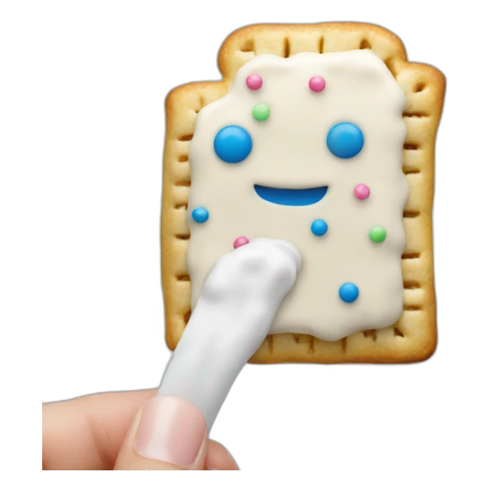 poptarts formed into shape of a hand with frosting sticker