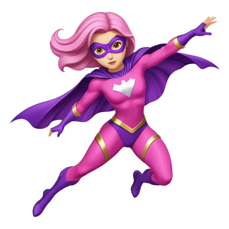 pink violet woman superhero flying sticker