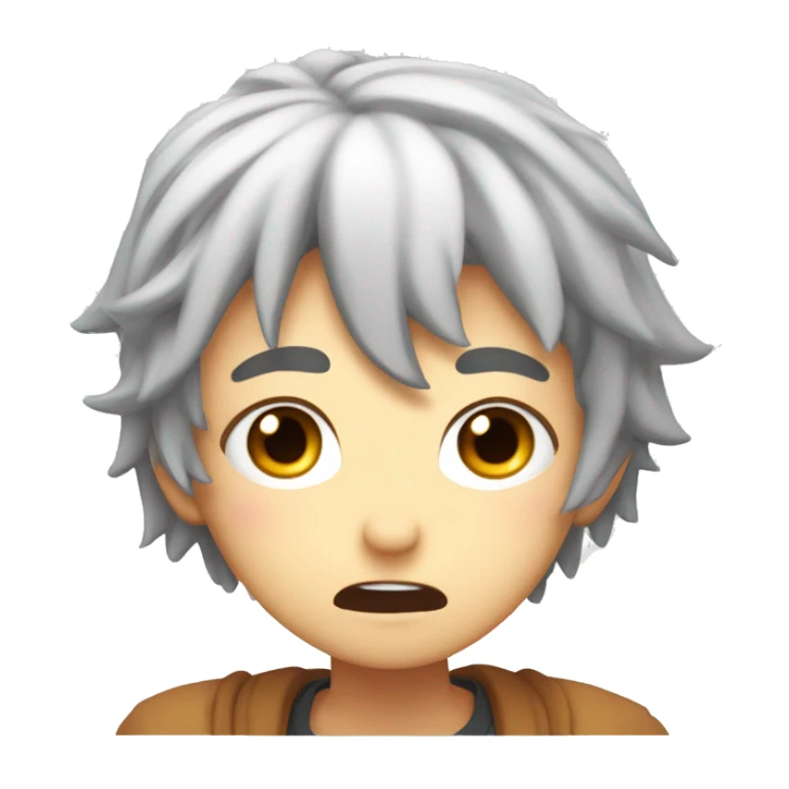 An anime character with wide eyes, open mouth, and sweat drops on their forehead. The expression should show surprise or disbelief, inspired by classic anime shock reactions. sticker