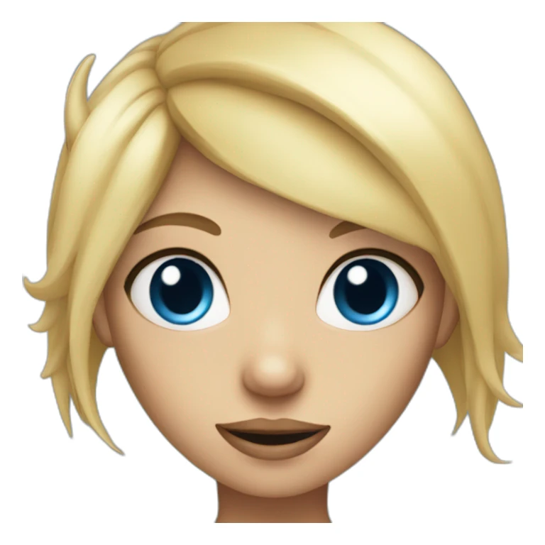 Devil Blonde girl with blue eyes sticker