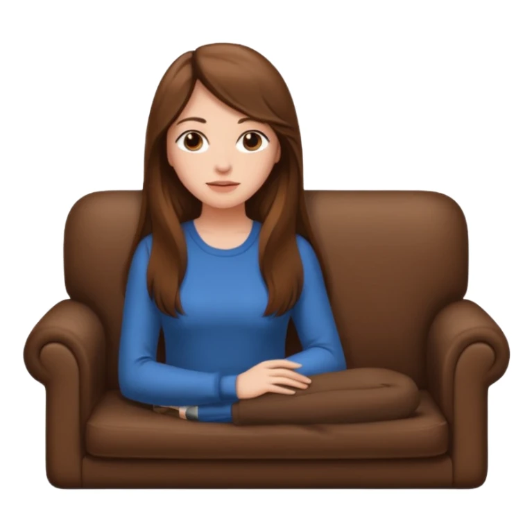 side view of woman sitting on sofa sticker