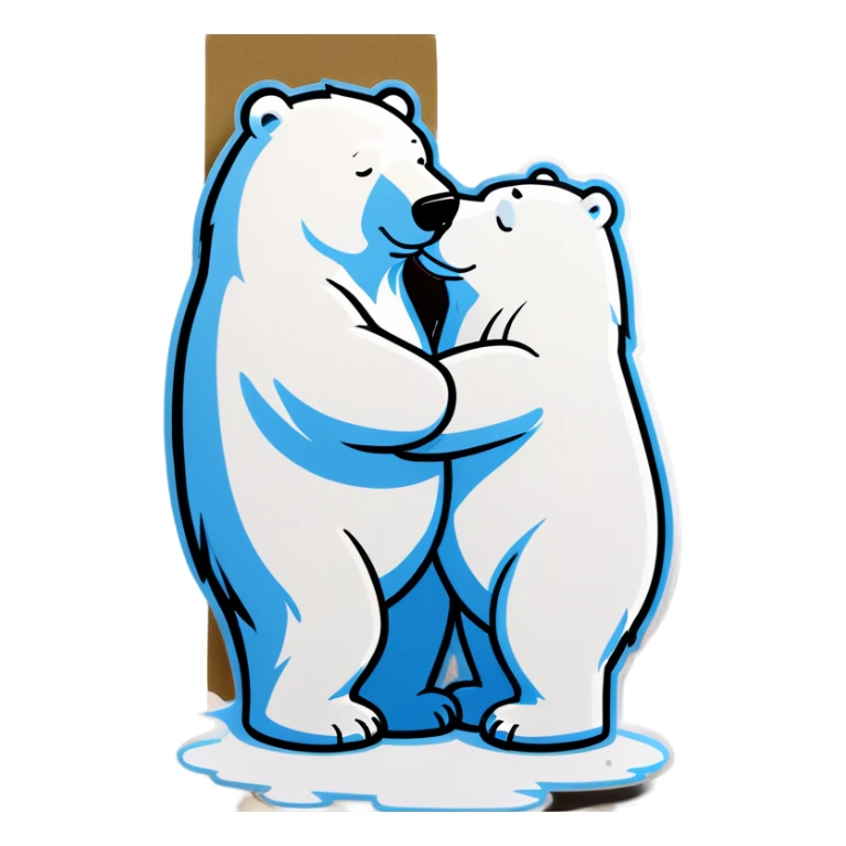 ICE bear Kissing sticker