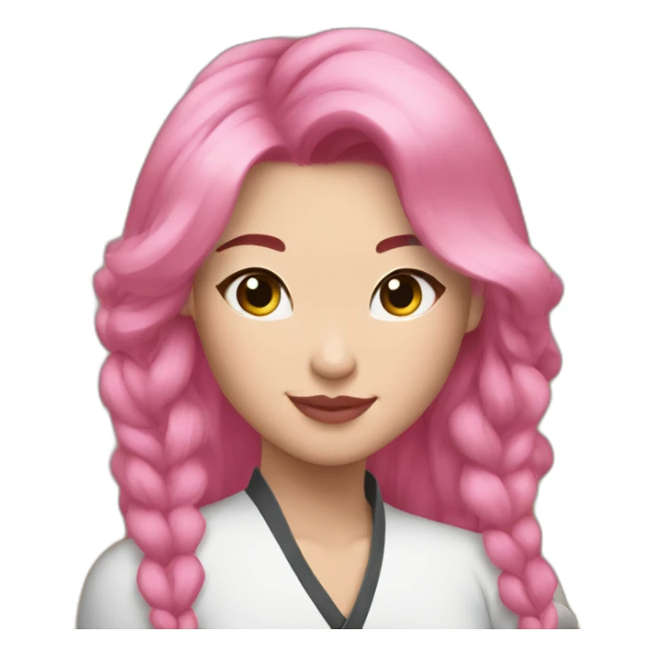 Pink hair Mulan money rain sticker