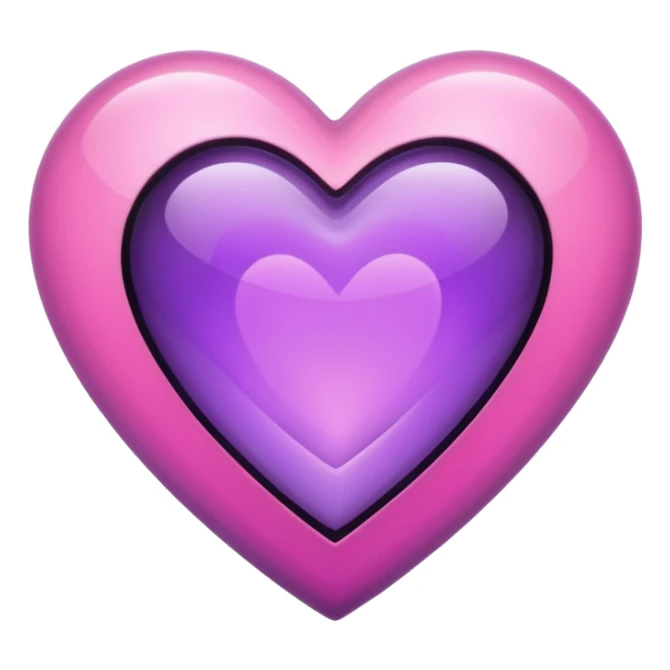 A purple and pink gem heart with black center sticker