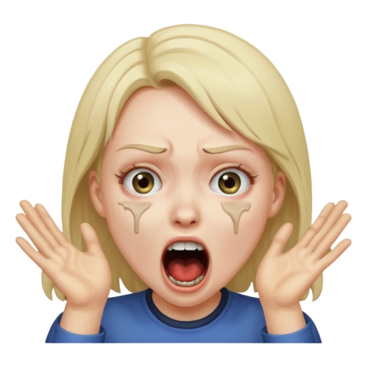 Girl pretending to choke herself & screaming  sticker