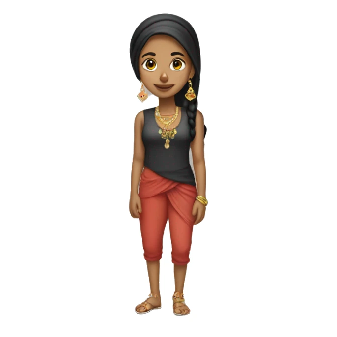 Full body Punjabi girl with earings  sticker