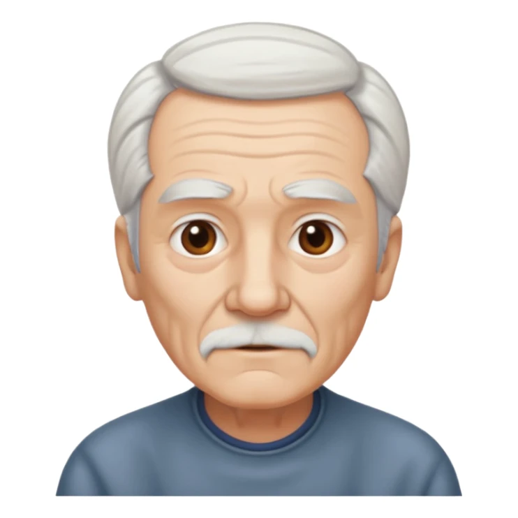 old guy, swept back white hair with no part sticker