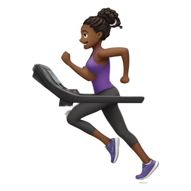 Black girl with locs in a ponytail running on treadmill sticker