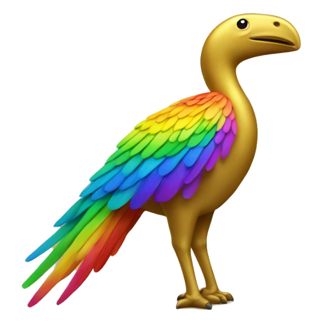 Rainbow bird on golden elephant  sticker