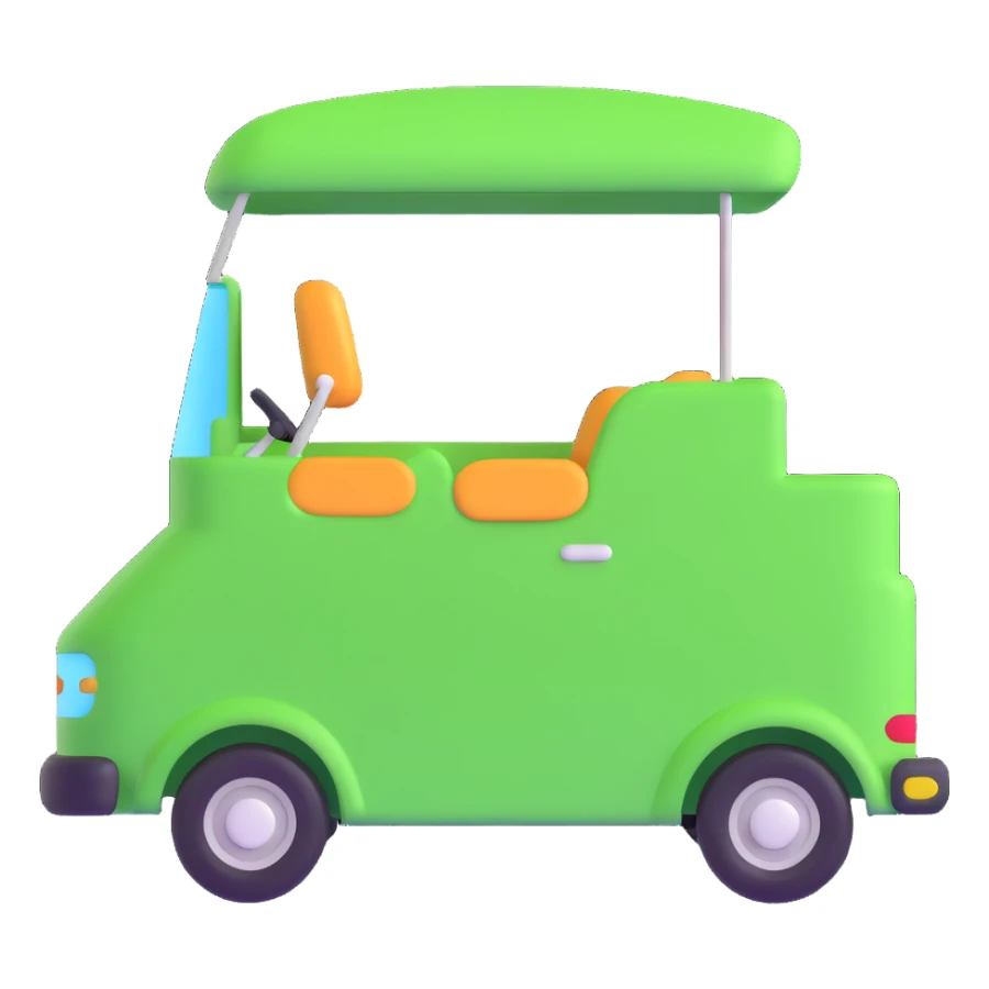 stylish bright green coach side view contemporary bold smiling sticker