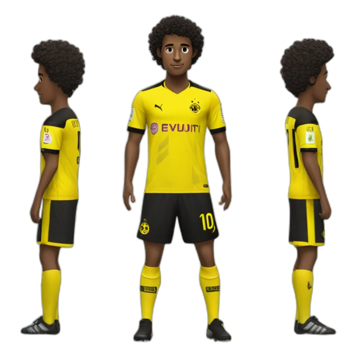 Borussia Dortmund player with brown skin a black Small goattee and short black curly har sticker