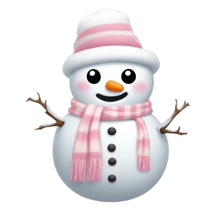 Cute white and light pink snowman sticker