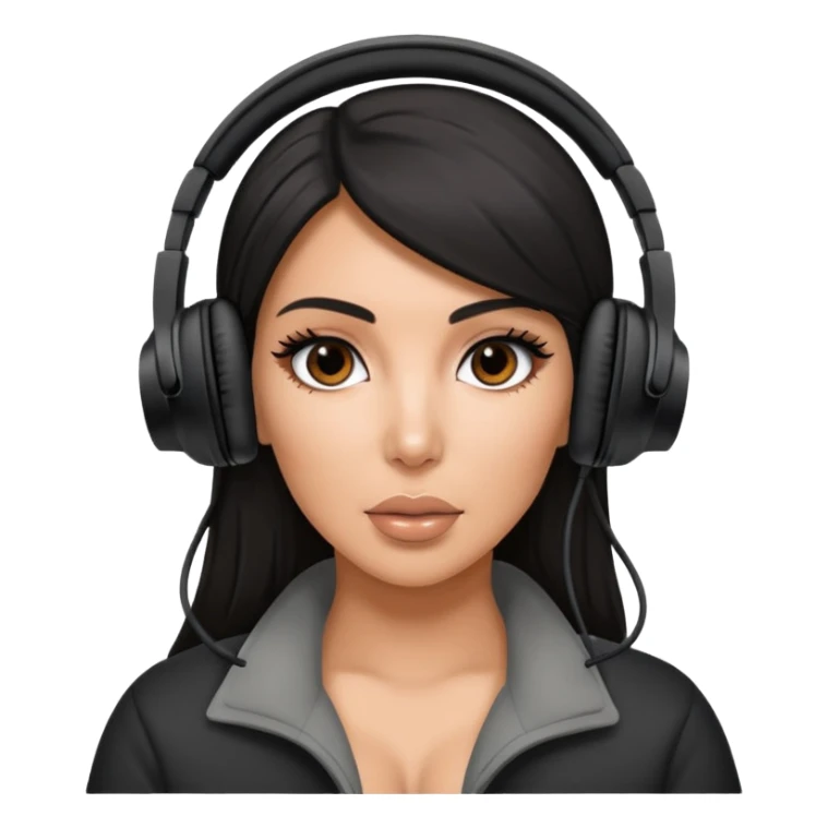 kim kardashian Black Headphones sticker