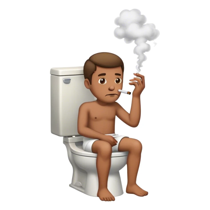 Man on toilet smoking  sticker