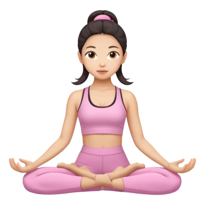 asian yoga girl light pink clothes  sticker