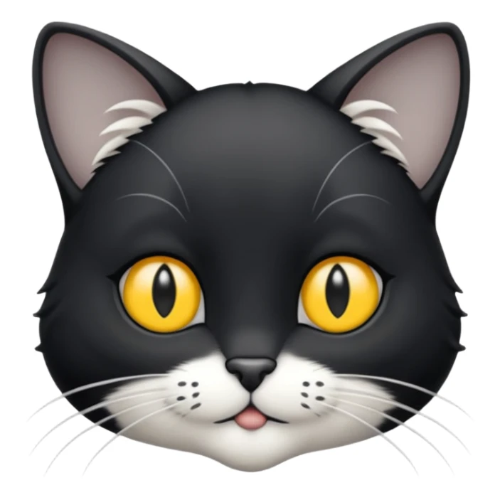 Chat noir et blanc tapant une souris grise sticker