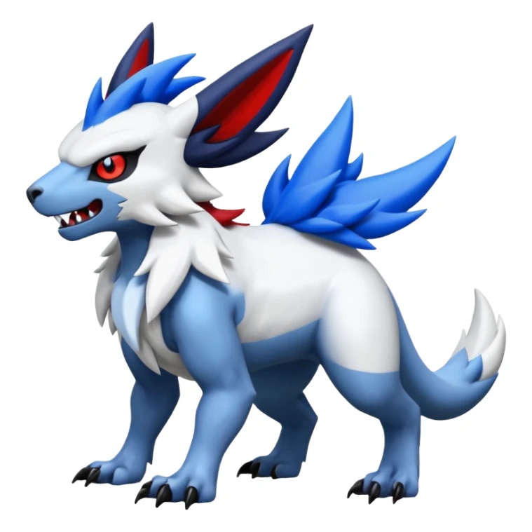 Garurumon-Zangoose-Absol-fusion-hybrid-creature (full body) sticker