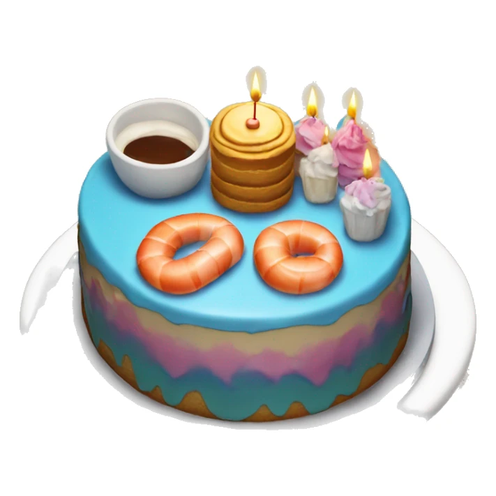 Birthday cake at a seafood restaurant  sticker