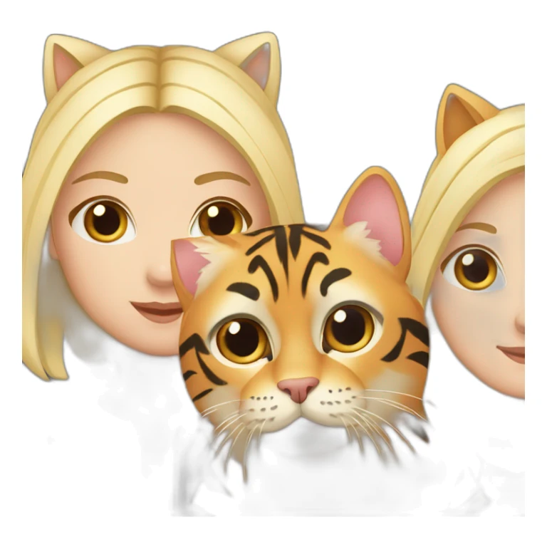 Blond white girl with black cat and tiger cat sticker