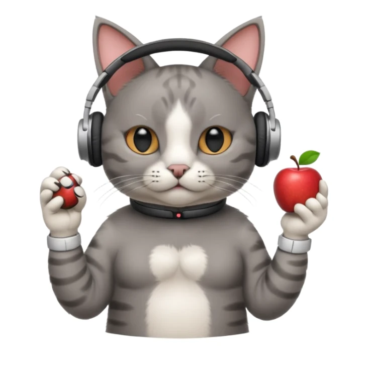 cat in apple headphones (AirPods max) wit a blunt in his hand  sticker
