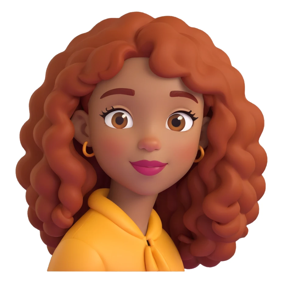 SZA as a 3D Disney/Pixar-style character, digital illustration, cartoon-style portrait, expressive and vibrant, detailed facial features, warm lighting, soft shading, friendly and lively expression sticker