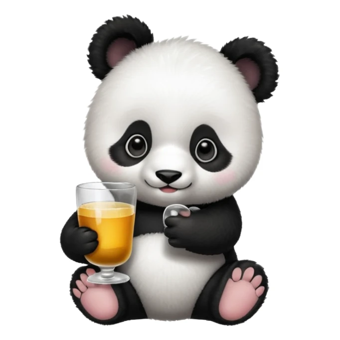 baby Panda with glass sticker