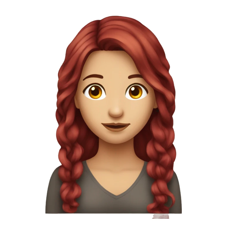 Beautiful burgundy haired girl with long hair sticker