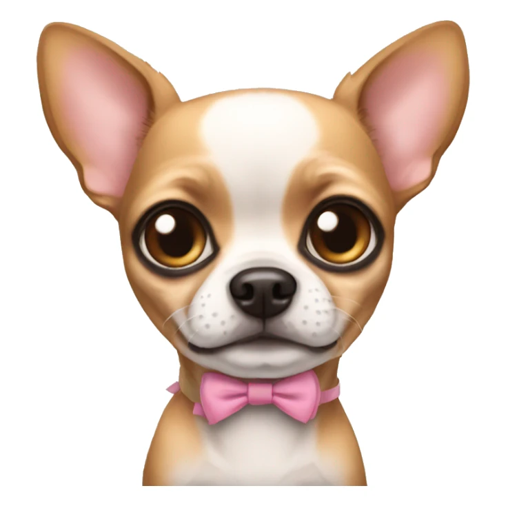 A chihuahua with a bow and big baby eyes sticker