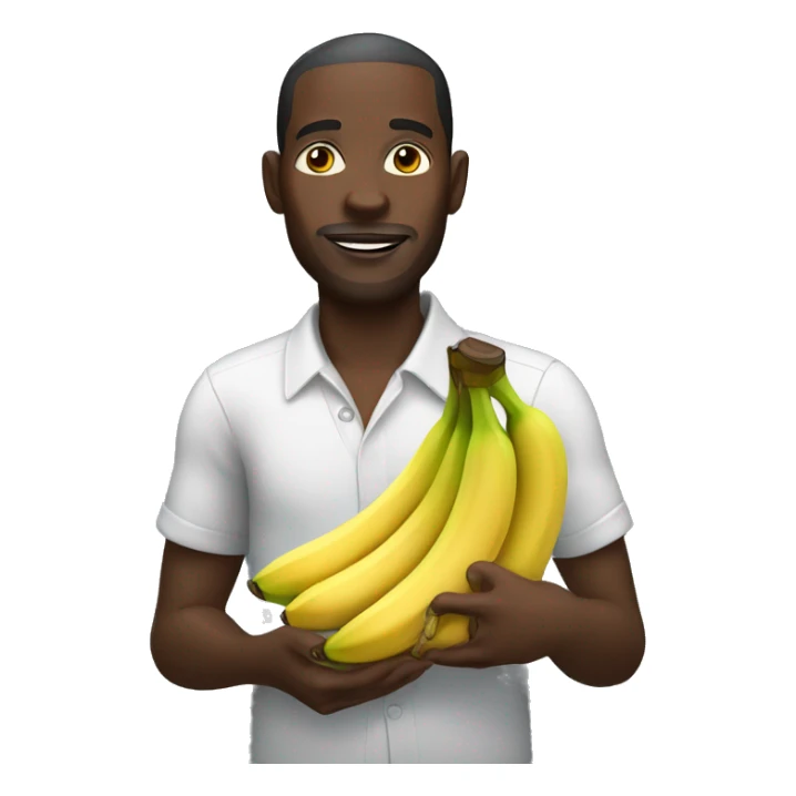 african man holding a bunch of bananas sticker