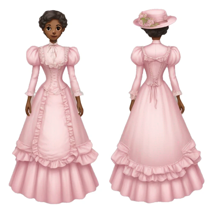 Victorian dress pink pastel sticker