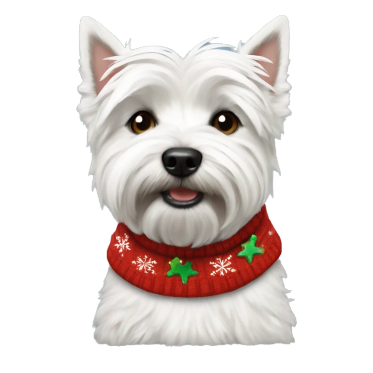 Westie wearing Christmas jumper sticker