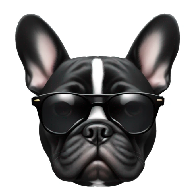 black french bulldog with sunglasses sticker