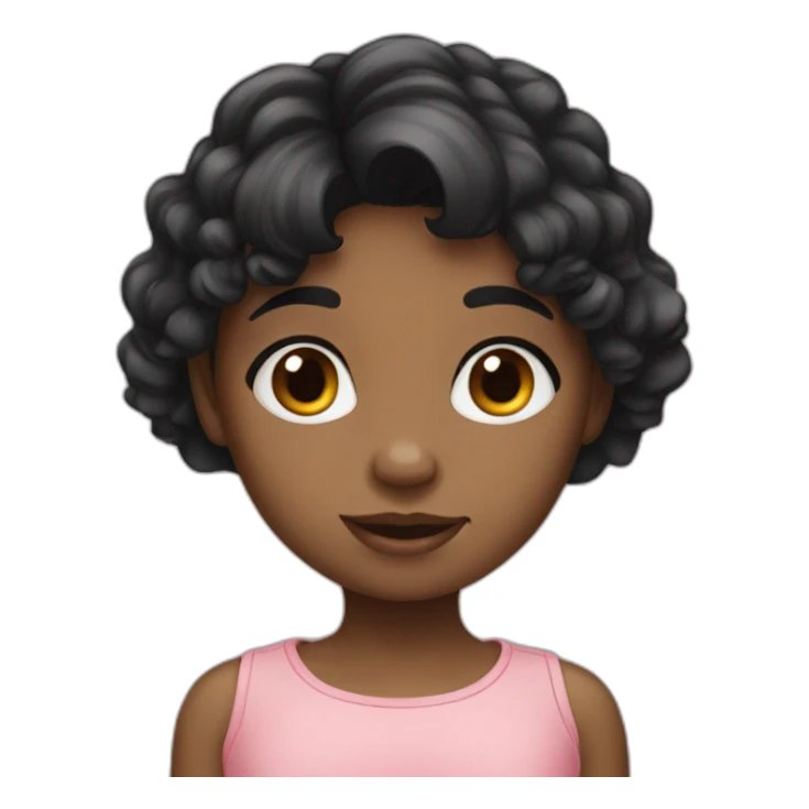 little girl black hair sticker