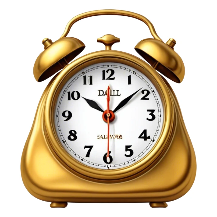 Melting Golden alarm clock by Salvador Dali, Surrealism sticker