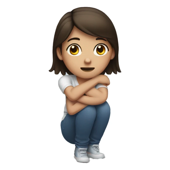 Brunette girl with her elbow hurting sticker