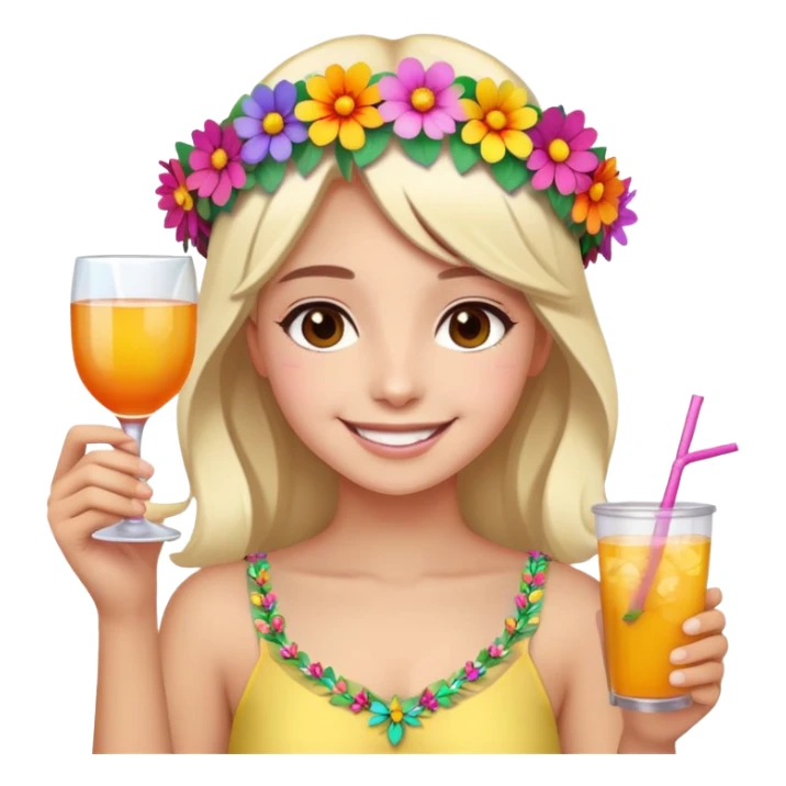 Girl partying at festival sticker