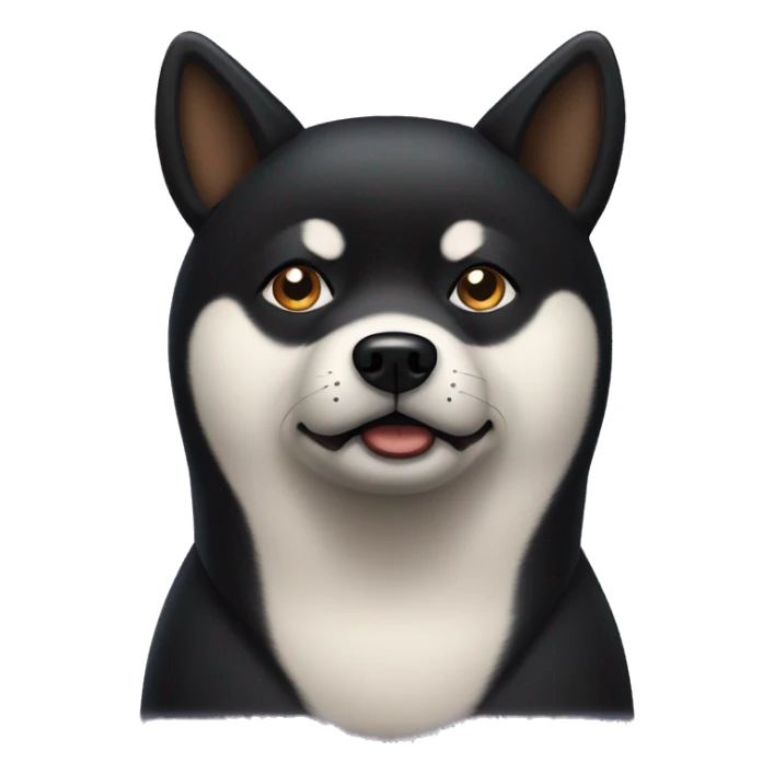 black shiba inu dog looking worried sticker