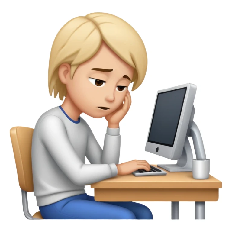 meme of tired person at computer  sticker