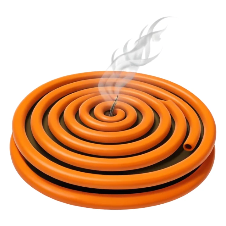 a burning mosquito coil spinning in the place of a selling fan. sticker