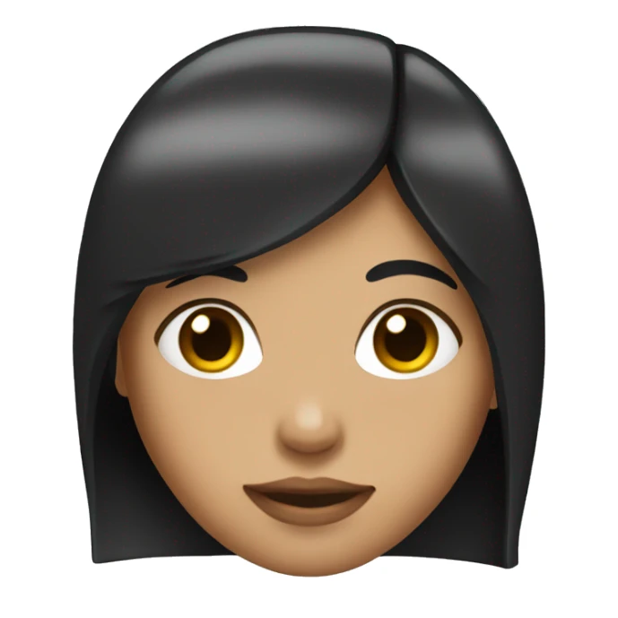 Girl with a black straigth hair  sticker