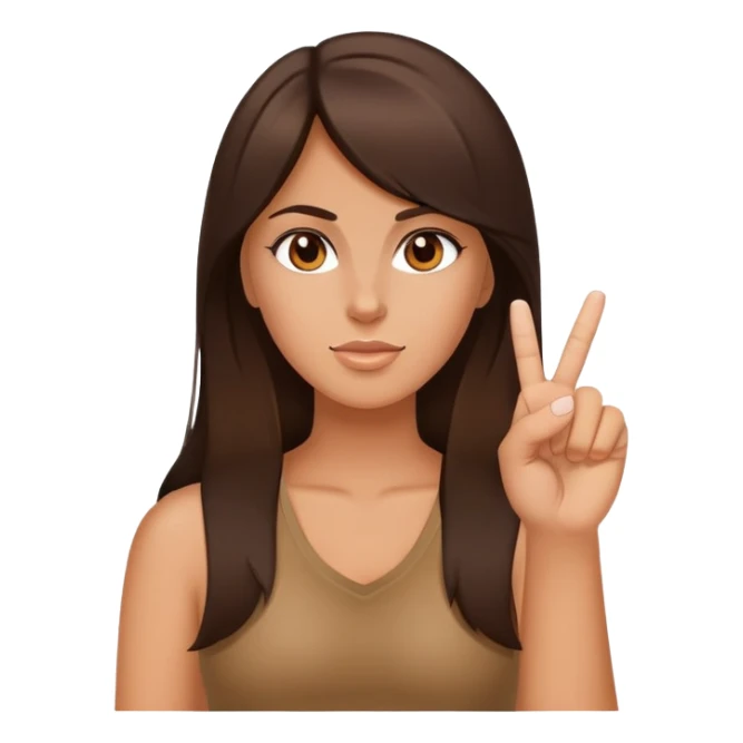 brunette girl showing middle finger up sticker