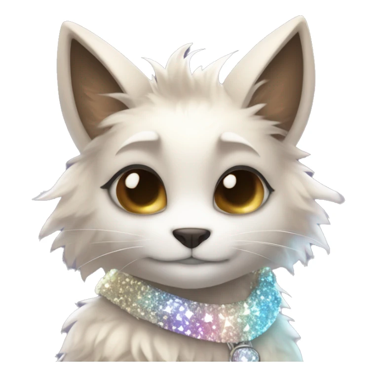 Furry, sparkle, iridescent, colorful, pastel, edgy, cool, fantasy beautiful, brown, beige, white, divine, godly, angelic, animal, anthro, full body, fursona, feline sticker