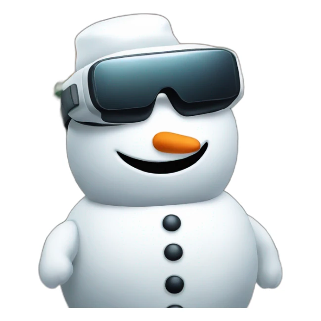 full body christmas snowman in vr headset sticker