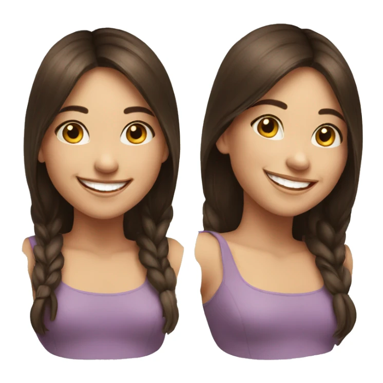 joyful brunette girl with smile realistic  sticker