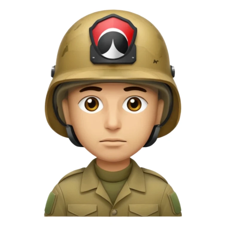 tired Iraqi military, in a helmet sticker